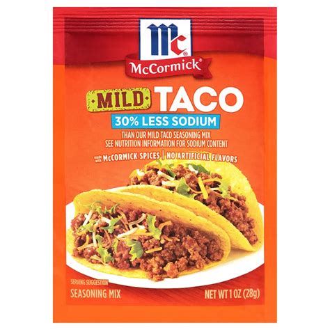 McCormick 30% Less Sodium Mild Taco Seasoning Mix - Shop Spices ...