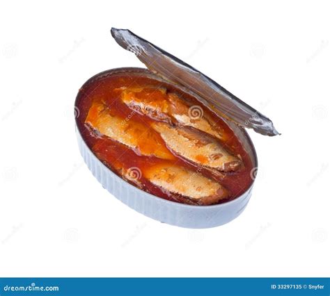 Canned Sardines In Tomato Sauce Stock Image Image Of Protein Closeup