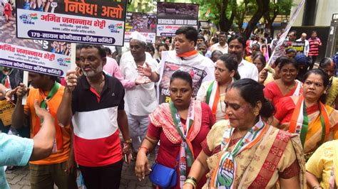 In Photos Congress Workers Stage Protest Against Bmc In Mumbai