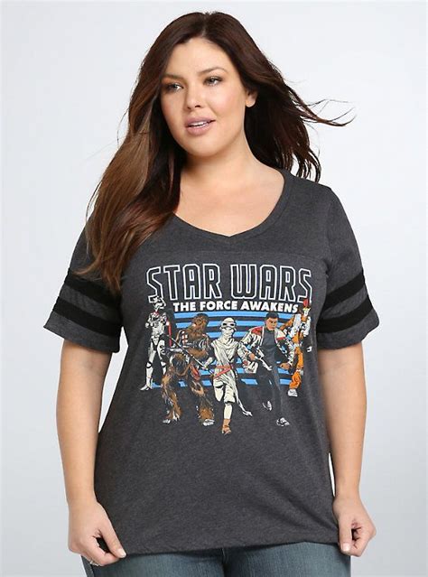 Star Wars Force Awakens Football Tee Cute Plus Size Clothes Plus