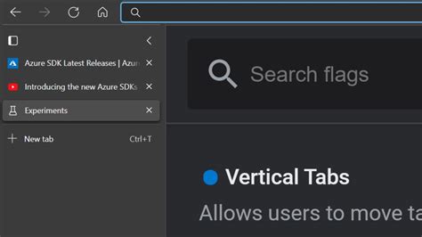 Enable Microsoft Edge Vertical Tabs YouTube