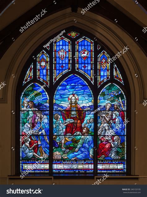 Raleigh North Carolina December 12 Stained Glass Window In The Church Of The Good Shepherd