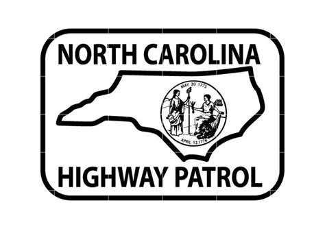 North Carolina Highway Patrol Svg Badge Vector Patch Black Line Art Svg