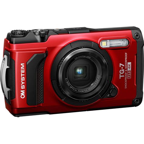 OM SYSTEM Tough TG 7 Digital Camera Red V110030RU000 B H Photo