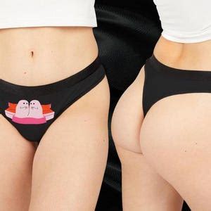Black Thong Lesbian Ghosts In Bed Thong Cute Ghost Thong Spooky Season Halloween Underwear