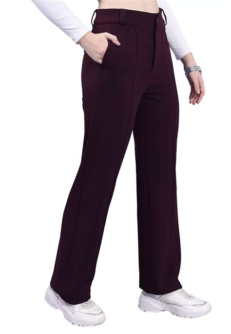 Buy TOKYO TALKIES URBAN Purple Straight Fit Trouser 2024 Online ZALORA