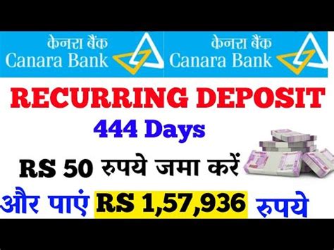 Canara Bank Recurring Deposit Rd Interest Rate Days Canara Bank Rd