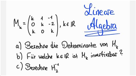 Matrix Mit Parameter Determinante Invertierbar Inverse Berechnen