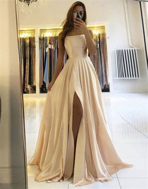 Champagne Satin Long Prom Dress Champagne Formal Dress On Storenvy