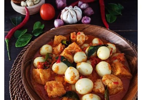 Resep Telur Puyuh Tahu Bumbu Rujak Oleh Lilis Nur Cookpad