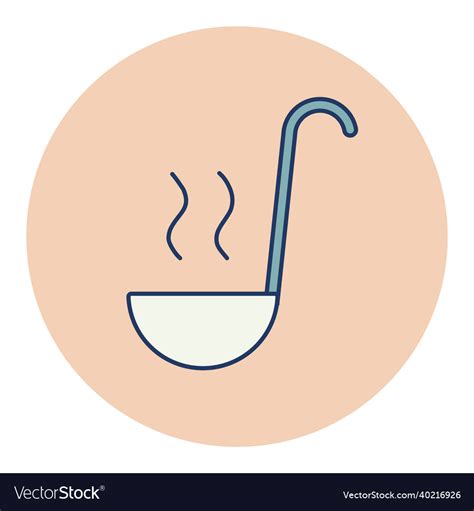 Soup Ladle Color Icon Kitchen Appliance Graph Vector Image