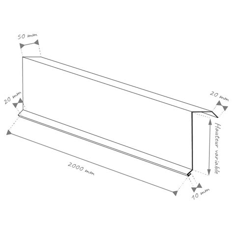 Habillage de rive Bande de rive alu 6 10ème 2m Aluhome