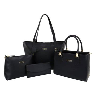 Kit 4 Peças Bolsas Grande Média Mini E Carteira Preto Compre Agora