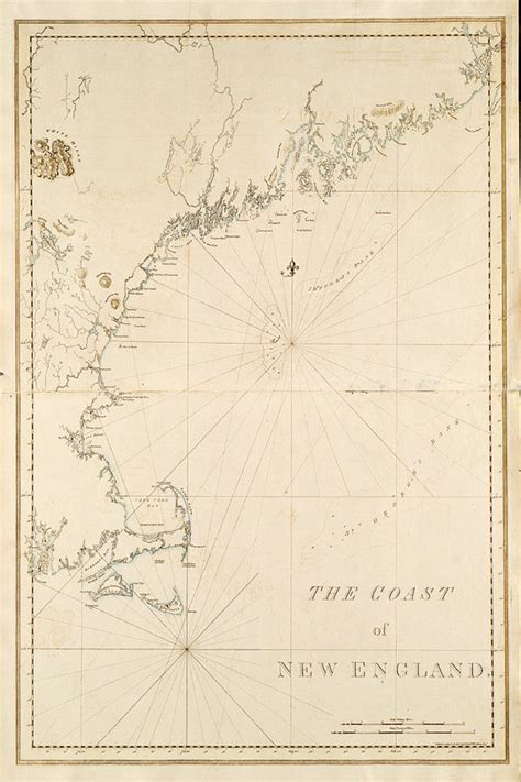 1776 Nautical Chart Of The New England Coastline Etsy