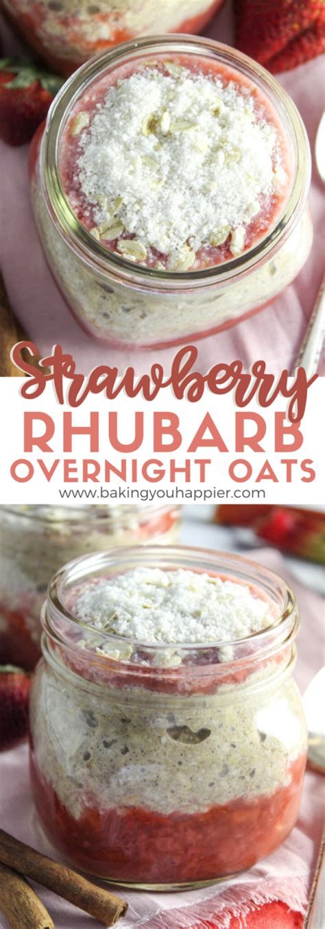 Strawberry Rhubarb Overnight Oats Recipe Overnight Oats Recipe Healthy Sweet Easy Recipes