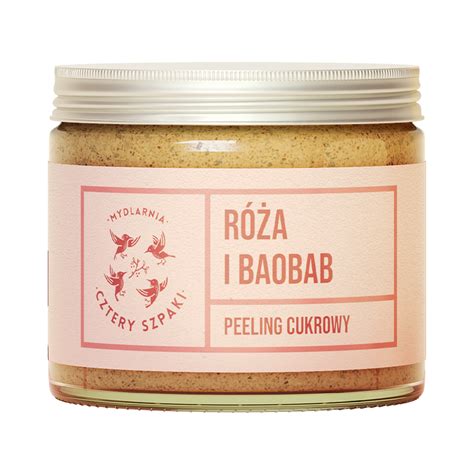 Naturalny Peeling Róża i Baobab z Cukrem Trzcinowym MadamNatura