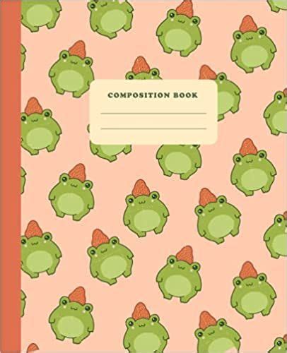 Composition Book Cute Strawberry Hat Frog College Ruled Lined