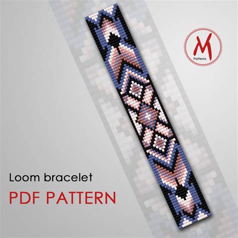 Satin Feather Loom Bead Pattern For Bracelet Native Etsy