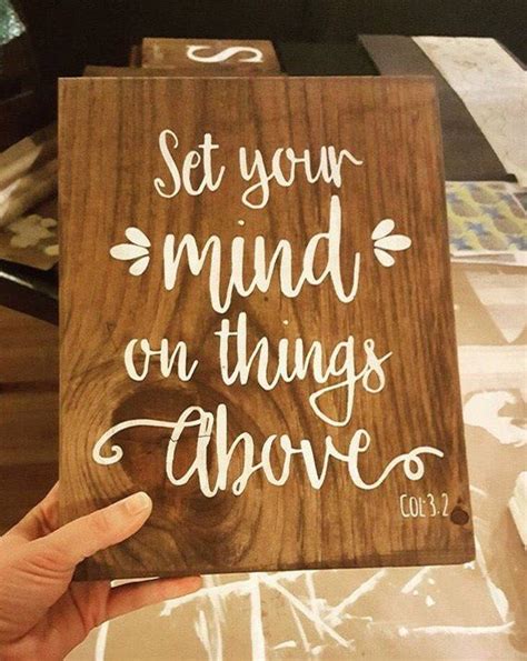 Set Your Mind On Things Above Bible Quote Wall Decor Etsy Wood