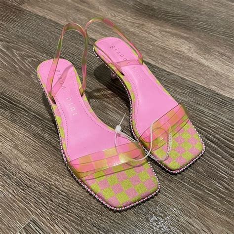 Gianni Bini Shoes Nwt Pink Green Gianni Bini Square Toe Slingback