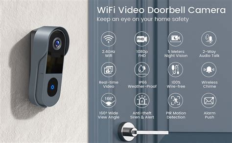 Wireless WiFi Video Doorbell Camera With Chime XTU 1080P HD Smart