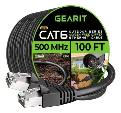 Gearit Cable Ethernet Cat6 Para Exteriores 100 Pies Envío gratis