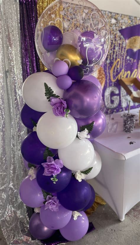 Balloon Columns With Flowers In 2024 Balloon Decorations Party