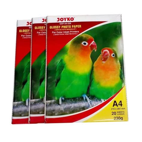 Jual SALE JOYKO GLOSSY PHOTO PAPER A4 230 GSM KERTAS PRINT FOTO GSP A4