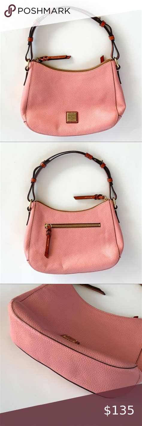 Dooney Bourke Pebble Grain Small Kiley Hobo Bag Pink Leather