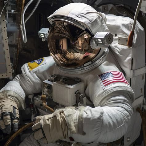 Retrato De Un Astronauta En Un Traje Espacial Astronauta De Alta