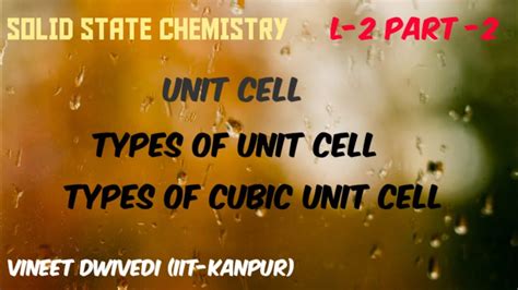 Types Of Unit Cell Solid State Chemistry L Part Youtube