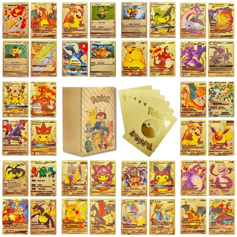 Pok Mon Pikachu Collection Cards Ouro Prata Preto Vmax Gx Vstar