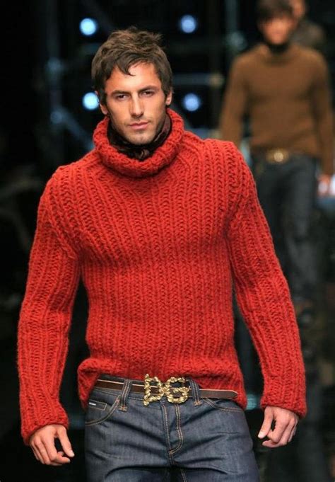 Hand Knitted Men S Turtleneck Sweater V Neck Men Crewneck Hand Knitted