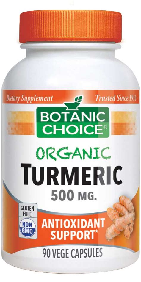 Botanic Choice Organic Turmeric 500 Mg90 Vege Capsules