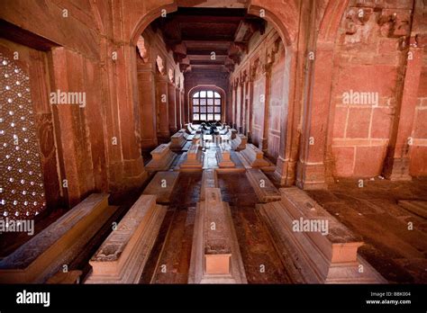 Muslim Cemetery Inside The Friday Mosque In Fatehpur Sikri India Stock