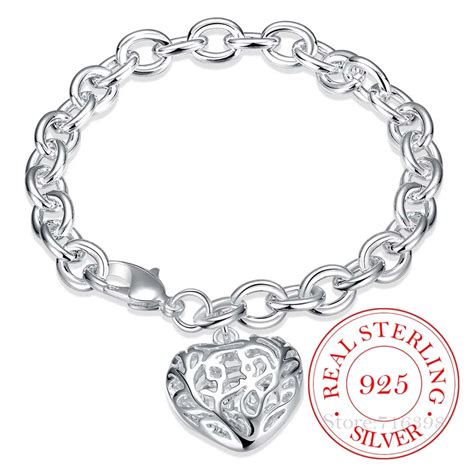 Vrouwen Fijne Sieraden 925 Sterling Zilveren Holle Hart Charme 8