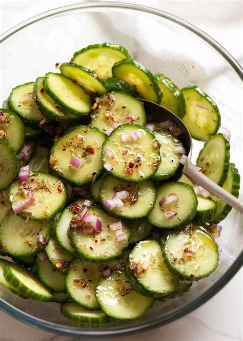 Cucumber Salad With Herb Garlic Vinaigrette Recipetin Eats