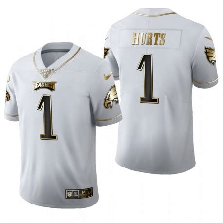 Philadelphia Eagles Jalen Hurts Blanc Golden Limited Maillot NFL