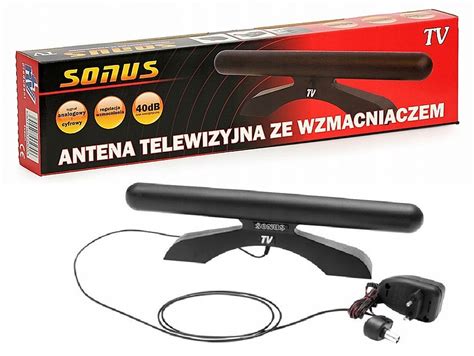 Antena Pokojowa Sonus TV Ze Wzmacniaczem 40db 10647894359 Oficjalne