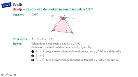 M17 Eigenschap De Som Van De Hoeken In Een Driehoek Is Gelijk Aan 180