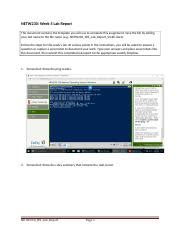 NETW230 W5 Lab Report NETW230 Week 5 Lab Report This Document