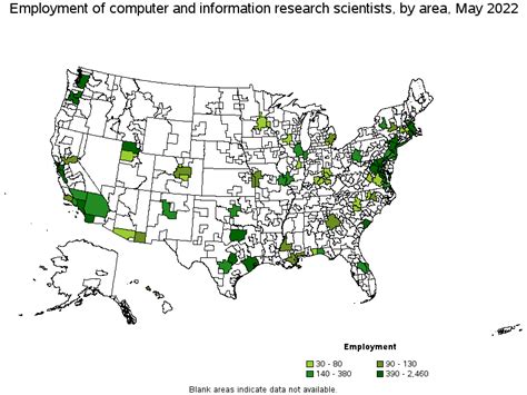 Map Of Employment Of Computer And Information Research Scientists By