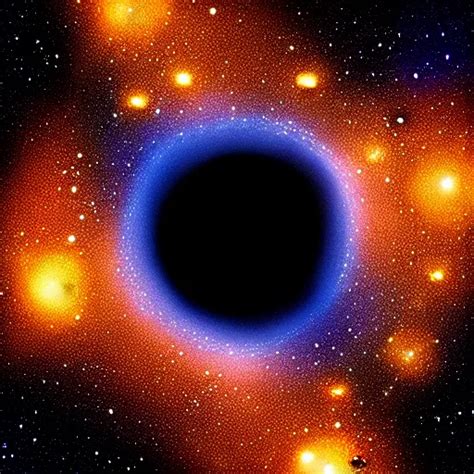 A Black Hole At The Center Of A Golden Wireframe Stable Diffusion