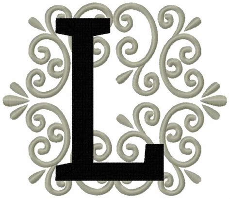 Regal royal classic Letter L garden flag monogram lace swirl block font ...