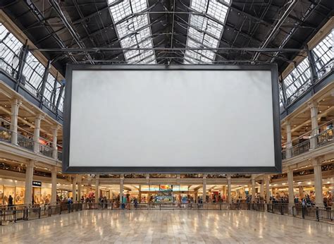 premium photo  large white screen   large building