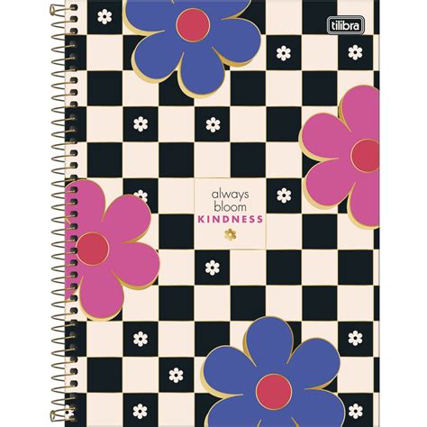 Caderno Espiral Capa Dura Universitário 1 Matéria Check Pop 80 Folhas