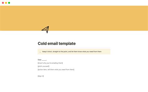 Cold Email Template Notion Template