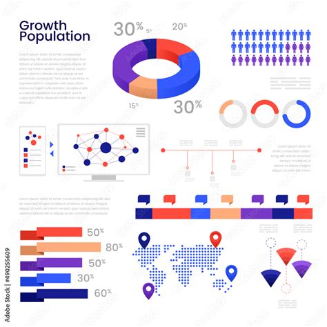 Population Growth Infographics Chart Vector Illustration for ...