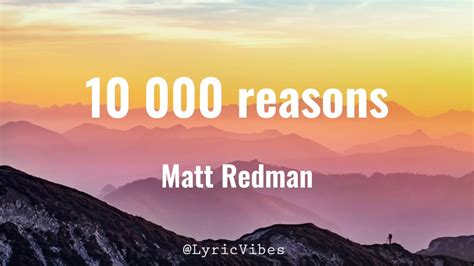 10 000 Reasons Lyrics Matt Redman Worship Song Youtube