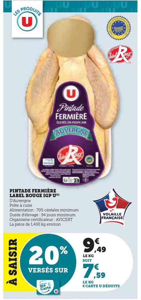 Promo Pintade Fermi Re Label Rouge Igp U Chez Hyper U Icatalogue Fr